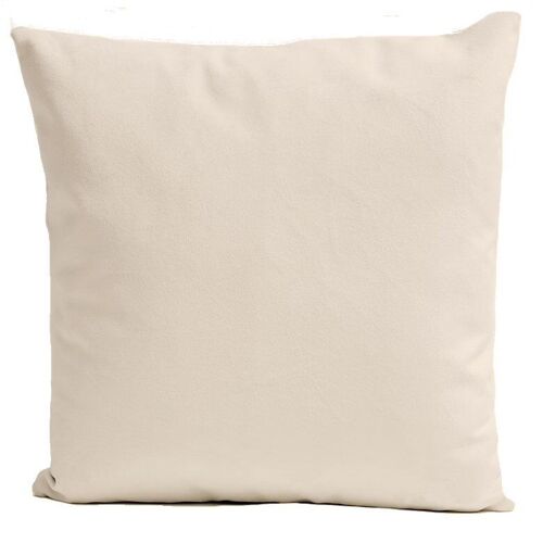 Coussin velours beige clair carré