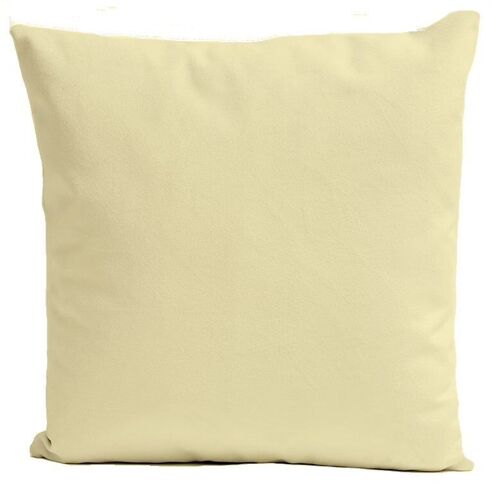 Coussin velours jaune carré