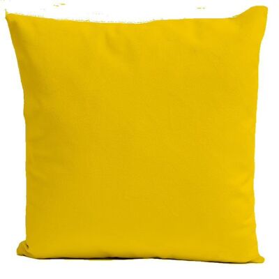 Coussin velours jaune soleil carré