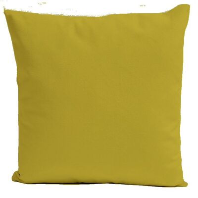 Square olive green velvet cushion