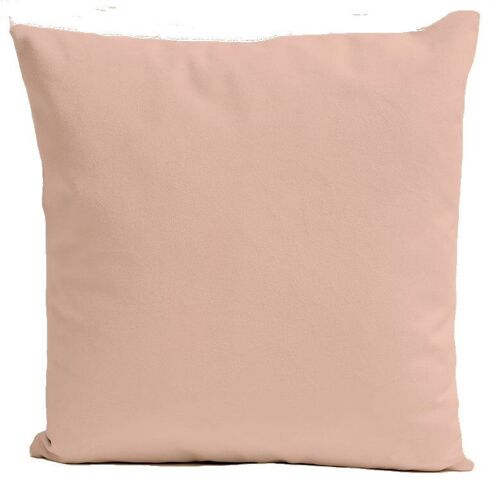 Coussin velours rose poudré carré