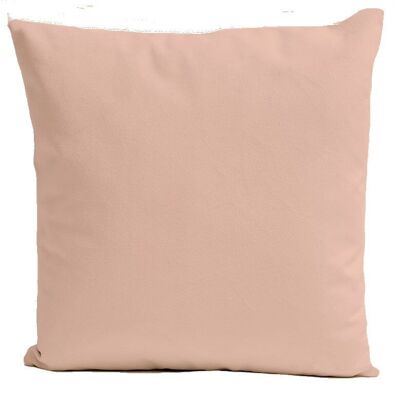 Square powder pink velvet cushion