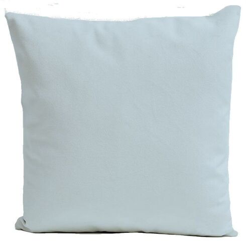 Coussin velours bleu pastel carré