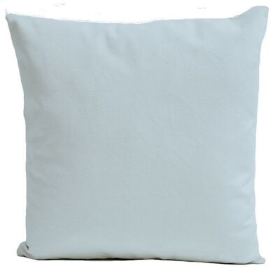 Square pastel blue velvet cushion