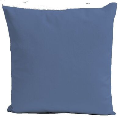 Square blue velvet cushion