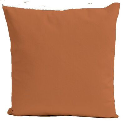 Coussin velours orange épice carré