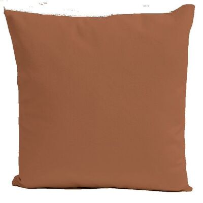 Orange terraccotta square velvet cushion