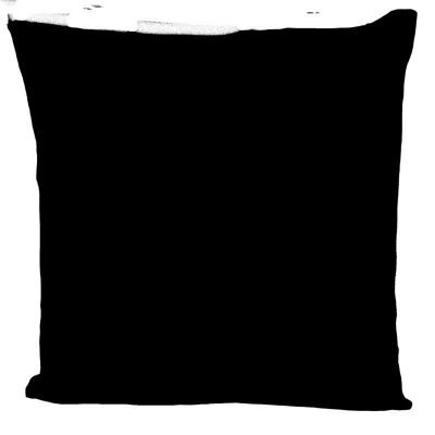 Square golden black velvet cushion