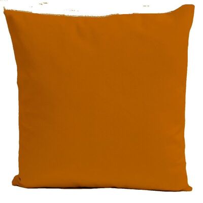Square pumpkin orange velvet cushion
