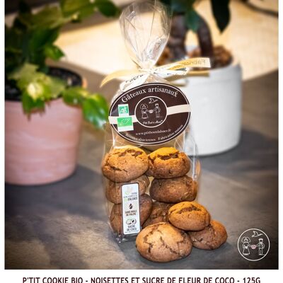 P'tit Organic Cookie - Hazelnuts and Coconut Flower Sugar - 125g (Bag)