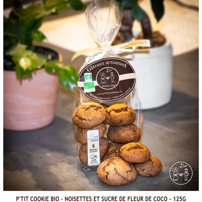 P'tit Organic Cookie - Hazelnuts and Coconut Flower Sugar - 125g (Bag)