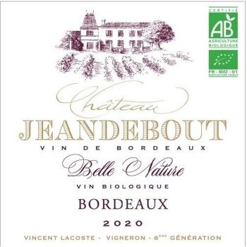 Vin Rouge Bio Bordeaux 2020 "Château Jeandebout" 2