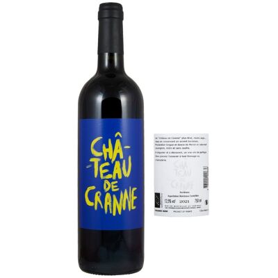 Organic Bordeaux Nature Red Wine 2021 without added sulphites "Château de Cranne"