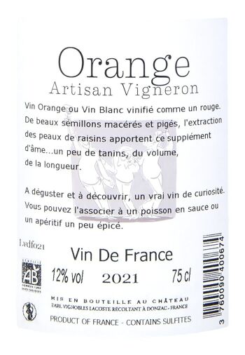Vin Orange Bio 2022 Sémillon Sauvignon Gris "Orange" 4