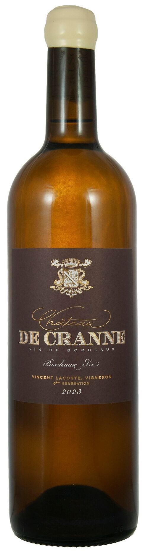 Vin Blanc sec Bio Bordeaux 2023 "Château de Cranne" Cire