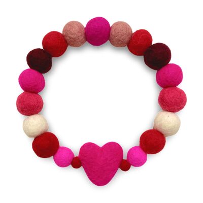 PERSONALIZED DOG COLLAR WITH POMPONS - VALENTINE'S DAY