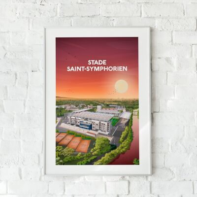 Cartel de fútbol - Metz y su estadio Saint-Symphorien