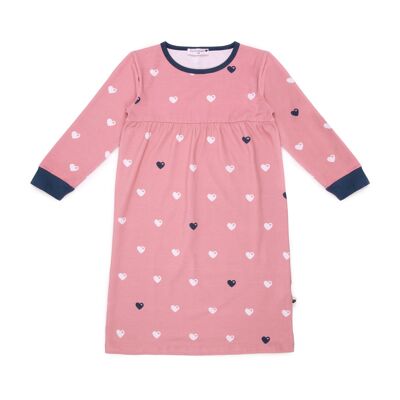 Children's nightgown hearts - pink - 128