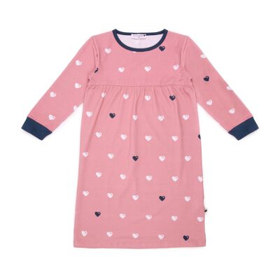 Camisón infantil corazones - rosa - 128