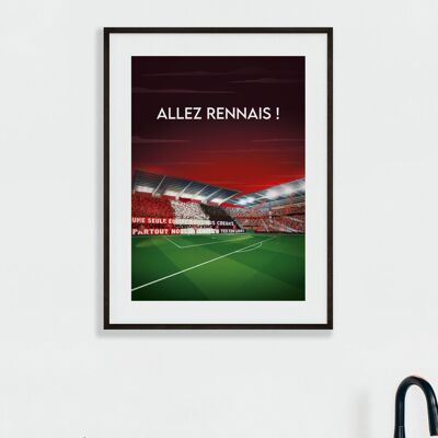 Cartel de fútbol - Rennes y su ambiente rojinegro