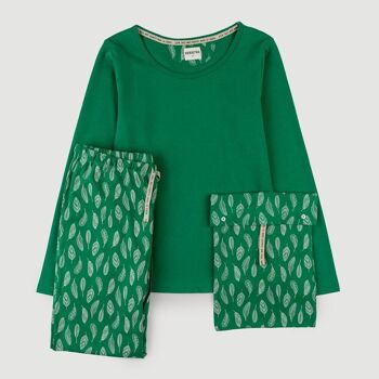 PYJAMA COTON BIO VERT DOUX COMMERCE ÉQUITABLE 9