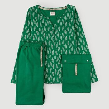 PYJAMA COTON BIO VERT DOUX COMMERCE ÉQUITABLE 10