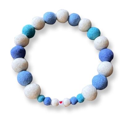 COLLIER POUR CHIEN PERSONNALISÉ AVEC POMPONS - Bleu Bébé / Bleu Cornish