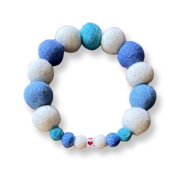 COLLIER POUR CHIEN PERSONNALISÉ AVEC POMPONS - Bleu Bébé / Bleu Cornish 2