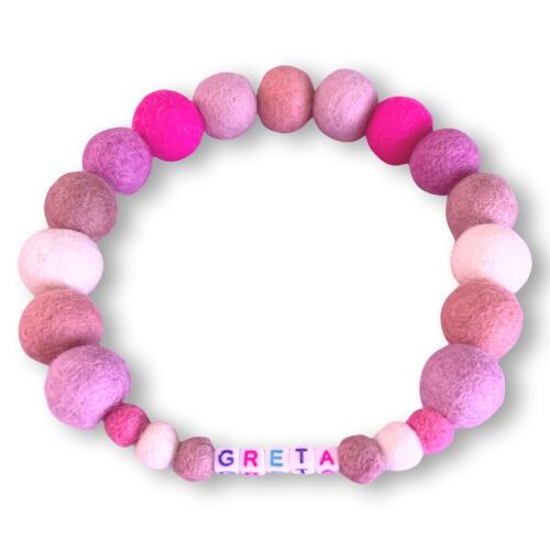 COLLAR DE PERRO PERSONALIZADO CON POMPONES - Rosa Bebé