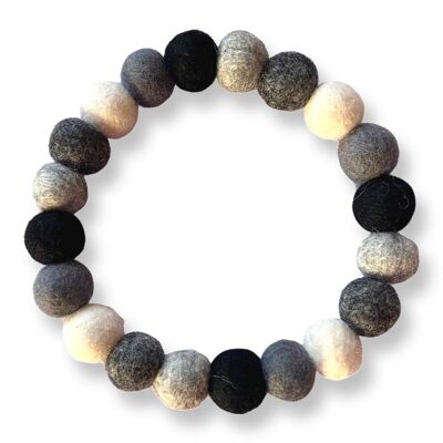 Collier pour chien Pom Pom personnalisé - Noir, Gris et Ivoire