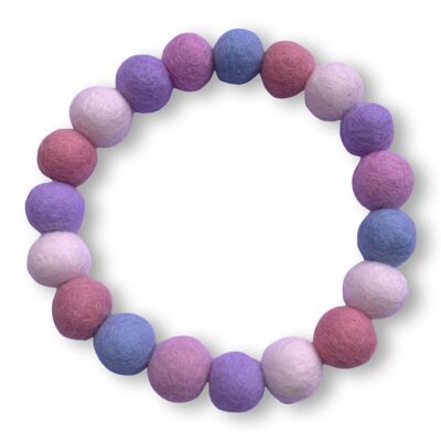 Collar de perro Pom Pom personalizado - Mezcla de rosa bebé, lila y azul