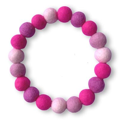 PERSONALISIERTES HUNDEHALSBAND MIT POMPONS – Hot Pink Mix