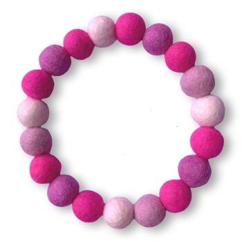 COLLIER POUR CHIEN PERSONNALISÉ AVEC POMPONS - Hot Pink Mix 1