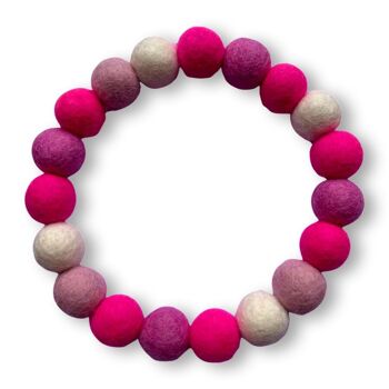 COLLIER POUR CHIEN PERSONNALISÉ AVEC POMPONS - Hot Pink Mix 2