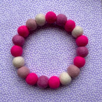 COLLIER POUR CHIEN PERSONNALISÉ AVEC POMPONS - Hot Pink Mix 6