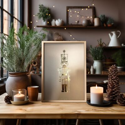 Poster - Nutcracker wooden soldier - Hot gilding