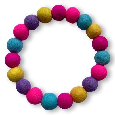 PERSONALIZED DOG COLLAR WITH POMPONS - Doll Mix - Brights