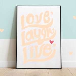 Affiche Love, laugh, live - Saint-Valentin
