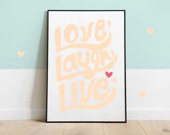 Affiche Love, laugh, live - Saint-Valentin 1
