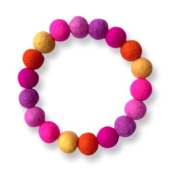 COLLIER POUR CHIEN PERSONNALISÉ AVEC POMPONS - Rose 3