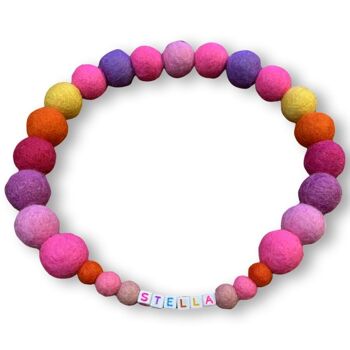 COLLIER POUR CHIEN PERSONNALISÉ AVEC POMPONS - Rose 70