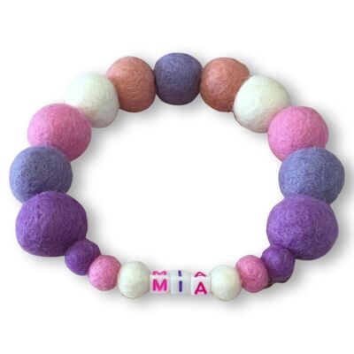 PERSONALIZED DOG COLLAR WITH POMPONS - Pink and Lavender - As seen on Vogue