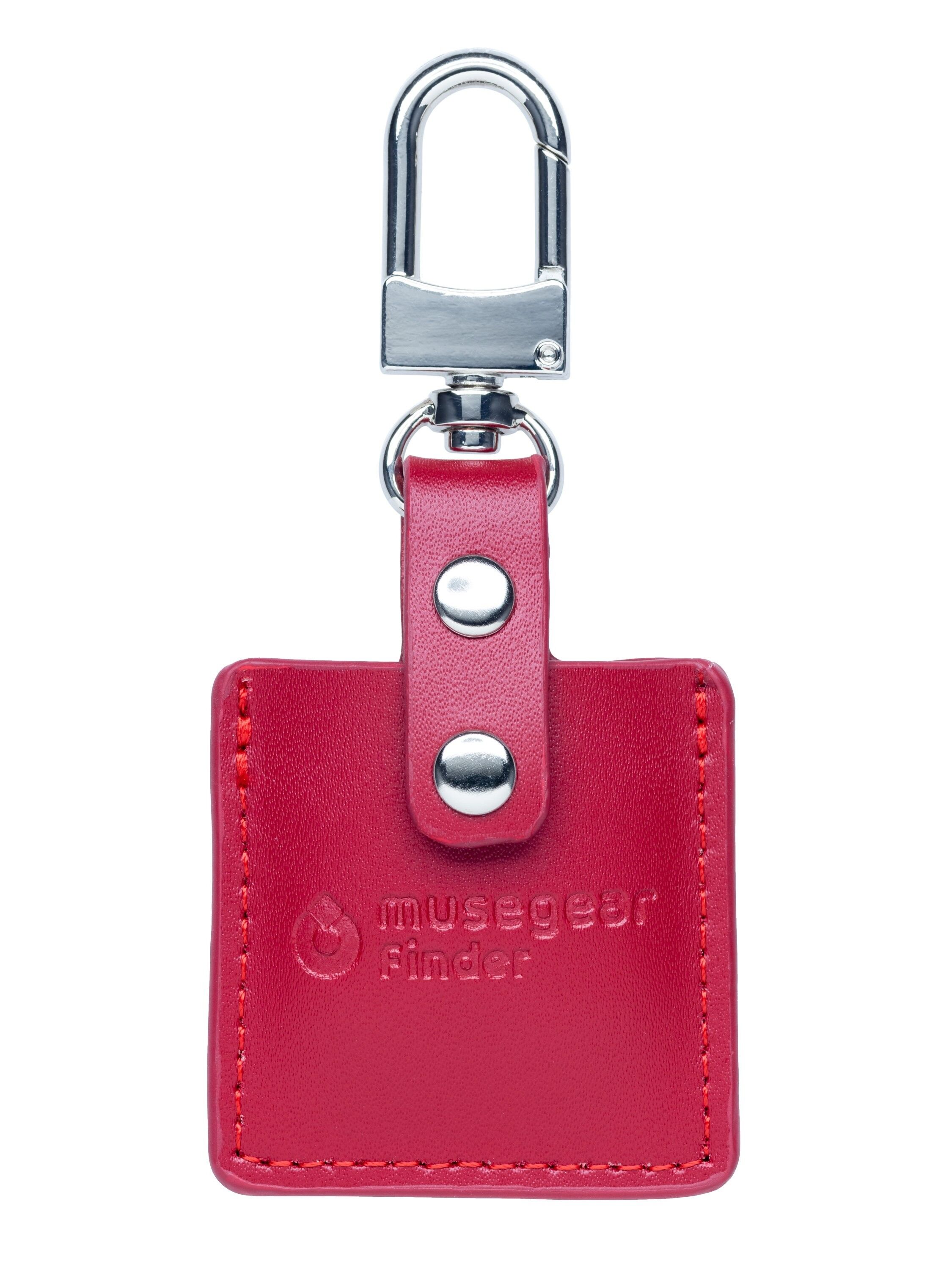 buscador musegear 2 con etiqueta de cuero (rojo burdeos)