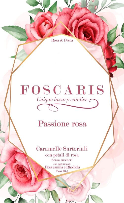 Caramelle Artistiche con petali di rosa, rosa & pesca