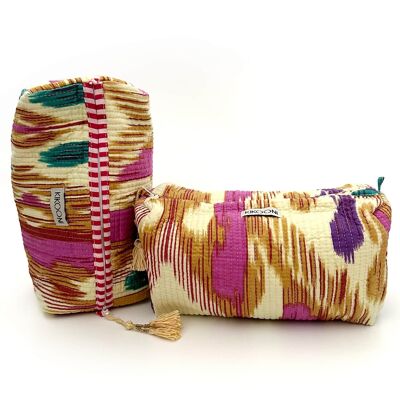 borsa cosmetica fatta a mano "Happy Ikat"