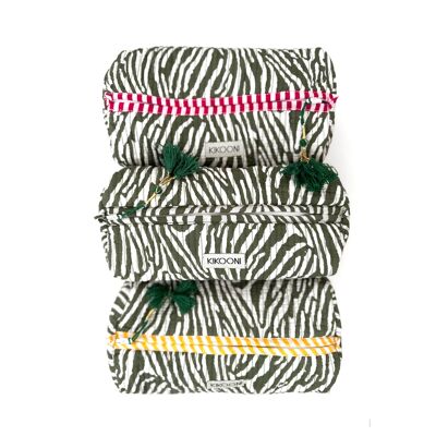 sac cosmétique fait main "Desert Zebra"