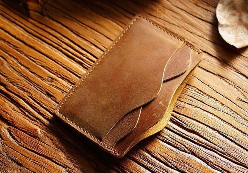 Handcrafted Genuine Leather Mountain Card Holder