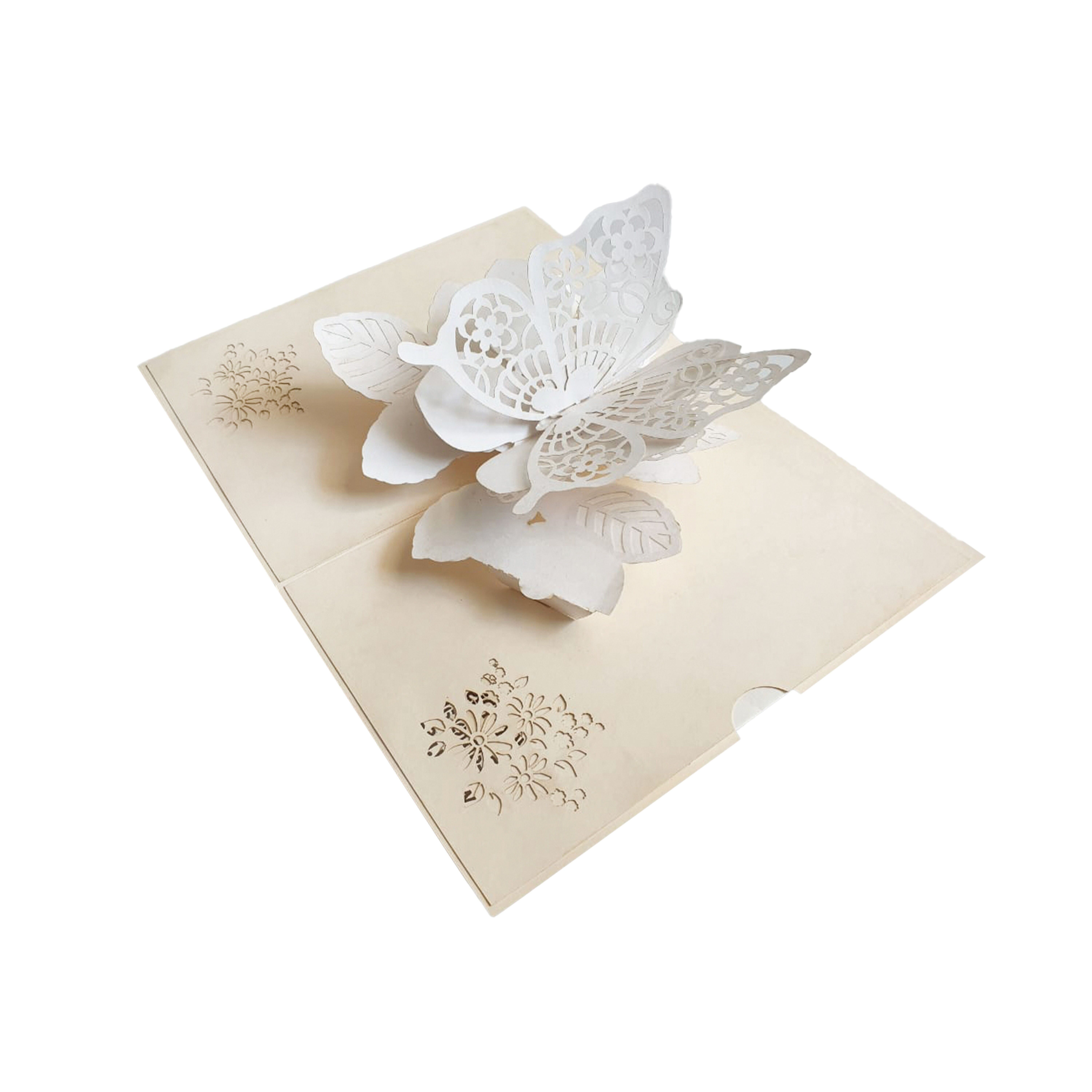 Biglietto di Auguri Pop-up Origami Farfalla