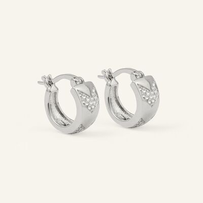 Vanessa mini hoop earrings - silver