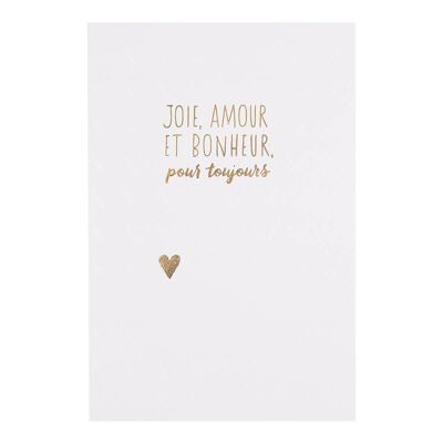 Carte mariage Joie amour et bonheur